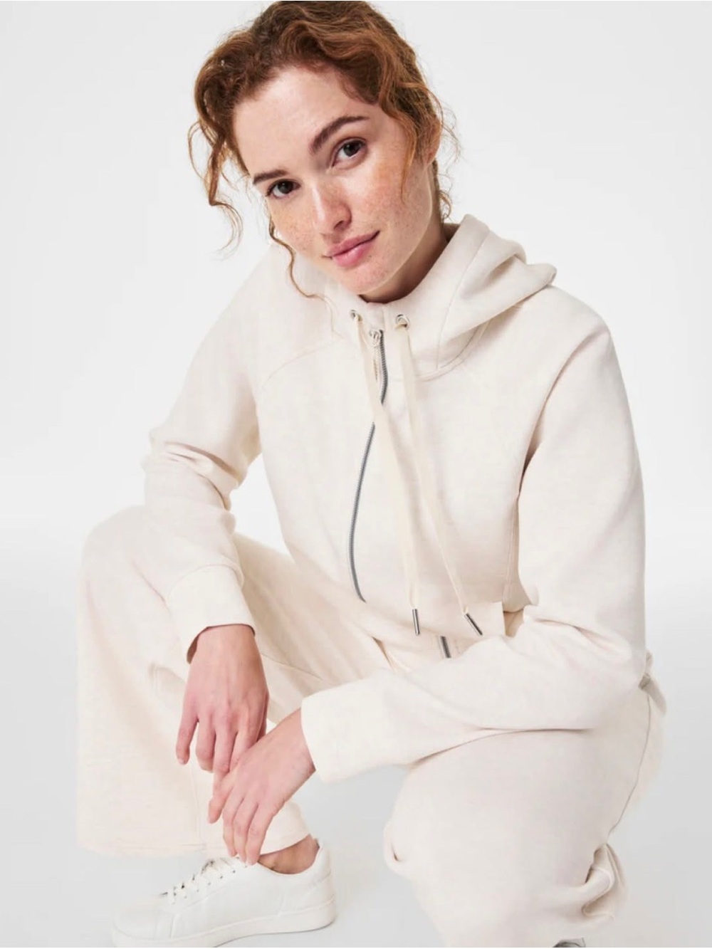 NWOT Spanx® AirEssentials Set Full Zip Hoodie and Pants Oatmeal Heather S Petite